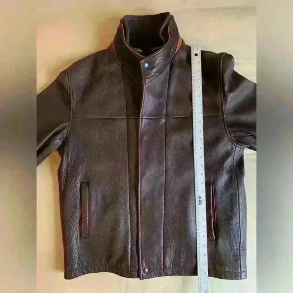 Castellon Men’s Leather Bomber Jacket 40 USA Made Wool Cashmere Flight Style - Picture 14 of 16